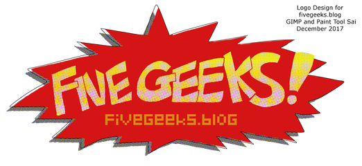 Logo Design for fivegeeks.blog in GIMP and Paint Tool Sai