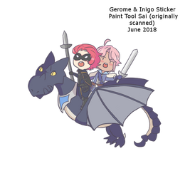 Gerome & Inigo Sticker in Paint Tool Sai (originally scanned)